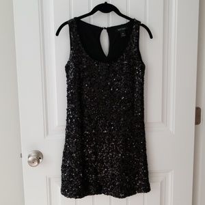 White House Black Market Black Sequin Dress, XS